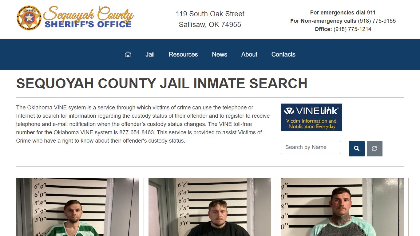 Inmate Search - Sequoyah County Sheriff's Office